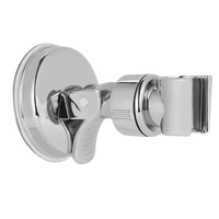 Chrome shower head holder with suction cup.