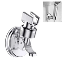 Chrome shower head holder on Happy Home adjustable shower rack with vacuum suction cup