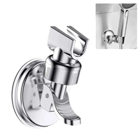 Chrome shower head holder on Happy Home adjustable shower rack with vacuum suction cup