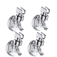 Trendy chrome shower head holders on adjustable shower rack with vacuum suction cup