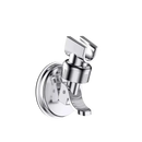 Adjustable shower rack with chrome holder and vacuum suction cup for trendy bathroom setups
