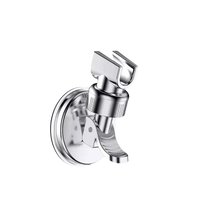 Adjustable shower rack with chrome holder and vacuum suction cup for trendy bathroom setups