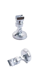 Trendy chrome shower head holder on adjustable shower rack with vacuum suction cup