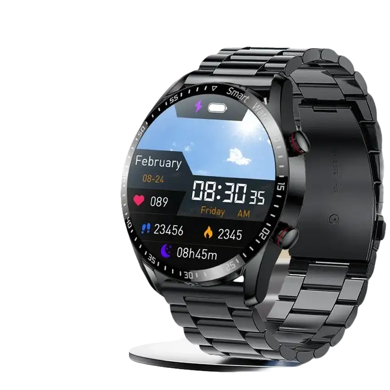 Handsome Black Smart Watch Men GT Series with AMOLED Screen Health Monitoring
