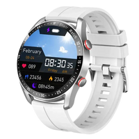 White smartwatch with a round face.