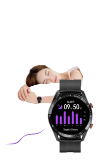Smartwatch displaying sleep data.
