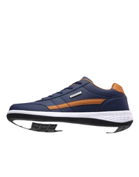 Blue and brown anti-skid shoe.