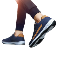 Blue and brown athletic shoes.