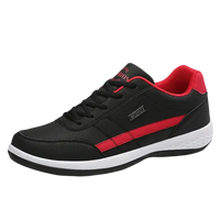 Black and red athletic shoe.