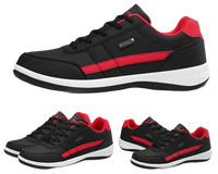 Black and red athletic shoes.