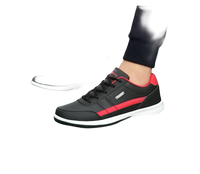 Black and red athletic shoes.