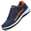 Blue and brown leather casual shoe.