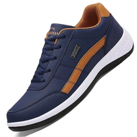 Blue and brown leather casual shoe.