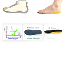 Footwear sizing chart.