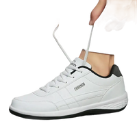 White waterproof leather sneaker.