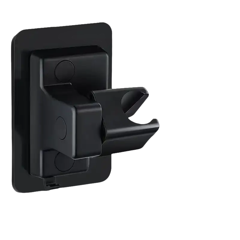 Black shower head holder.