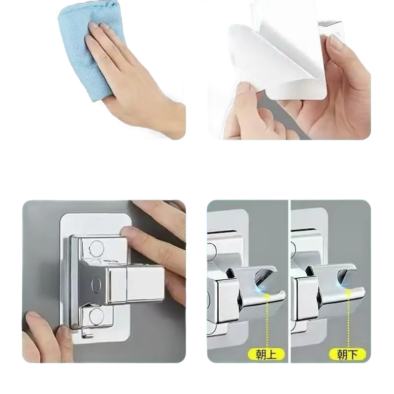 Shower head holder installation instructions.