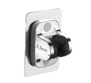 Chrome shower head holder with adhesive backing.