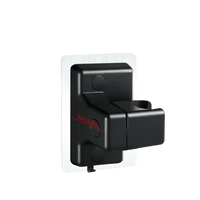 Black shower head holder with dimensions.