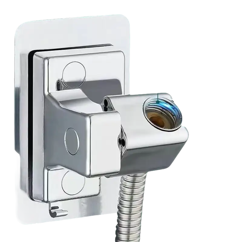 Chrome shower head holder.