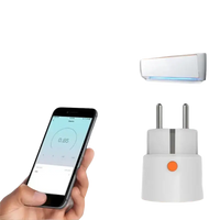 Smart plug with power consumption display.