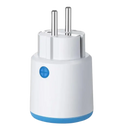 White smart plug with blue accents.