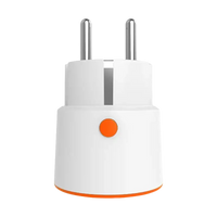 White European plug adapter with orange accents.