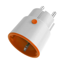 White and orange electrical plug adapter.