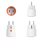 White smart plug with orange trim.