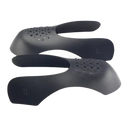 Black shoe trees with ventilation holes.