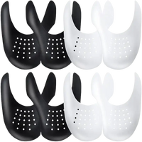 Black and white shoe shields.