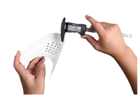 Shoe shield thickness measurement.