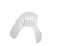 White shoe shield with ventilation holes.