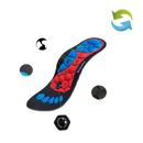 Magnetic shoe insole with material descriptions.