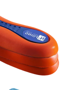 Orange and blue layered insole.