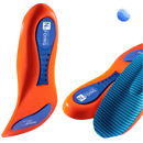 Orange and blue sport insoles.