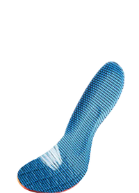 Breathable blue shoe insole.