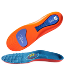 Orange and blue arch support insoles.