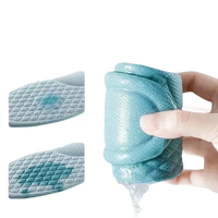 Absorbent sock being squeezed.
