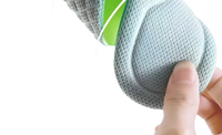 Gray mesh shoe insert.