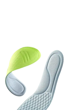 Deodorizing shoe insoles with foot massage.