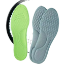 Shoe insoles with textured surfaces.