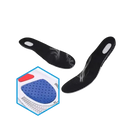 Black shoe insoles with ventilation.