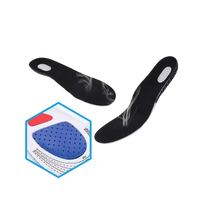 Black shoe insoles with ventilation.