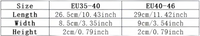 Shoe size chart.