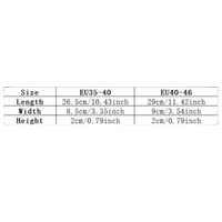 Size chart for shoes.