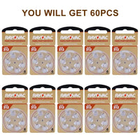 Hearing Aid Batteries 60 PCS Rayovac PEAK 1.45V High Performance 312 312A A312 PR41. Battery For BTE CIC RIC OE Hearing