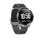 Heart Rate Blood Pressure Monitoring Sport Step Counting Watch - Black Steel Strap - Smartwatch