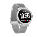 Heart Rate Blood Pressure Monitoring Sport Step Counting Watch - Silver Steel Strap - Smartwatch