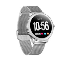 Heart Rate Blood Pressure Monitoring Sport Step Counting Watch - Silver Steel Strap - Smartwatch